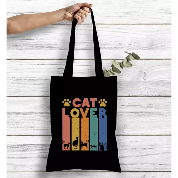 Cat Lover - Macska mintás vászontáska