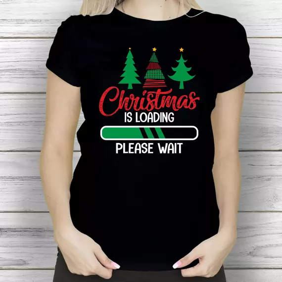 Christmas Loading - Karácsonyi mintás női póló