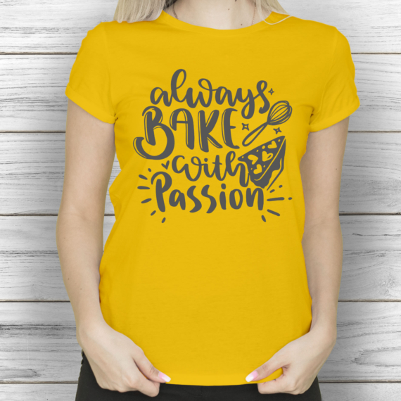 Bake With Passion - Cukrász mintás női póló