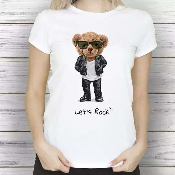 Let's Rock - Medve mintás női póló